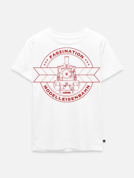 Märklin Faszination Modelleisenbahn Dampflok - Kinder Premium Bio T-Shirt - Weiß