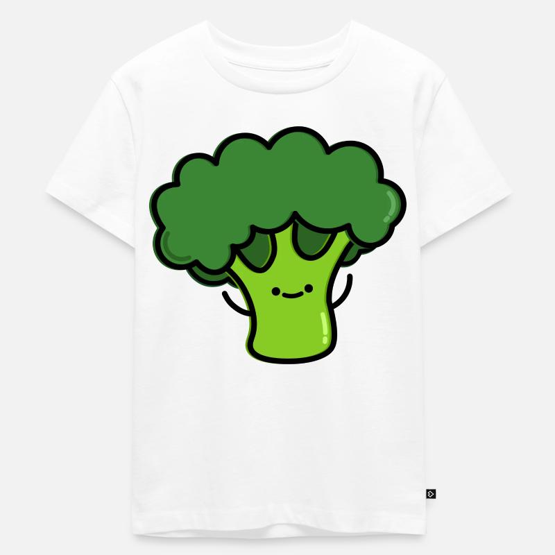Cute Broccoli - Kids Premium Organic T-Shirt - white