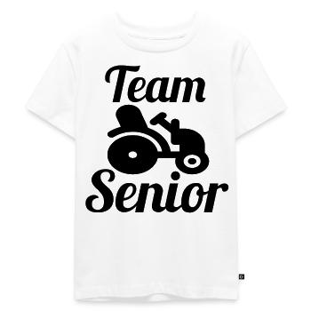 Team Senior - Kinder Premium Bio T-Shirt - Weiß - Vorne - Hailey (125cm)