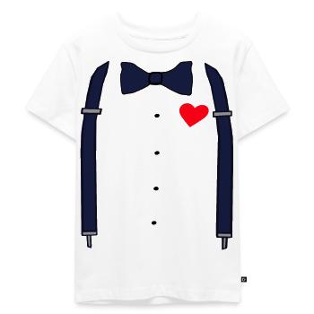 Bretelles et nœud papillon avec coeurs JGA Fun Shirt - T-shirt Premium bio Enfant - blanc - Devant - Hailey (125cm)