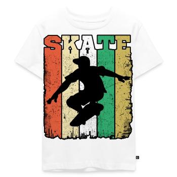 Skate Retro Vintage Skater Skateboarding Geschenk - Kinder Premium Bio T-Shirt - Weiß - Vorne - Hailey (125cm)