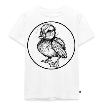 Poussins Canard Poulet Duckling indie Illustration Art - T-shirt Premium bio Enfant - blanc - Devant - Hailey (125cm)
