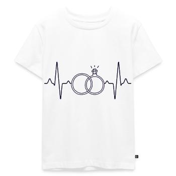 Hochzeit Eheringe Herzschlag - Kinder Premium Bio T-Shirt - Weiß - Vorne - Hailey (125cm)