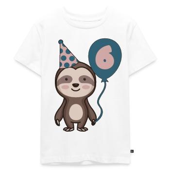 6. Geburtstag - Faultier - Kinder Premium Bio T-Shirt - Weiß - Vorne - Hailey (125cm)