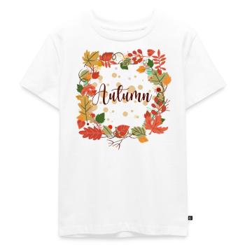 Feuilles d’automne d’automne - T-shirt Premium bio Enfant - blanc - Devant - Hailey (125cm)