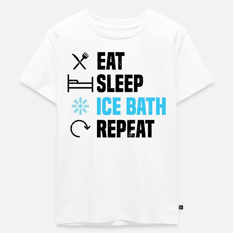 Eisbaden Gesund Kälte Eisschwimmen Eis Geschenk - Kinder Premium Bio T-Shirt - Weiß