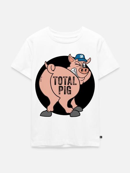 Total Schwein schwul - Kinder Premium Bio T-Shirt - Weiß