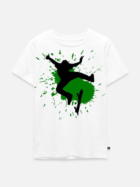 Skateboard - Kinder Premium Bio T-Shirt - Weiß