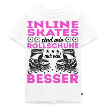 patins à roues alignées - T-shirt Premium bio Enfant - blanc - Devant - Hailey (125cm)