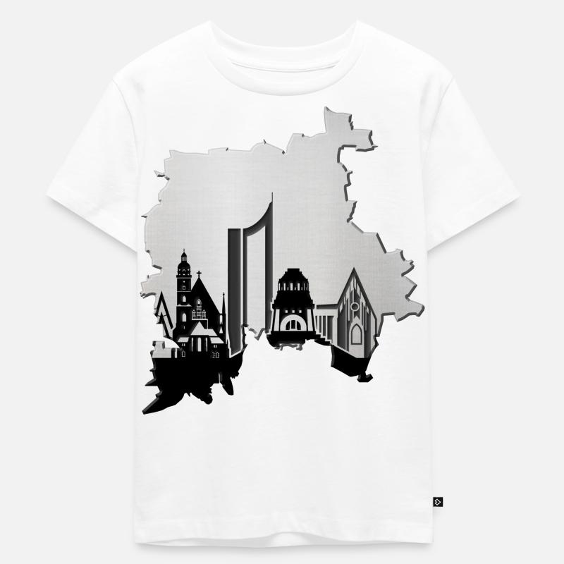 Leipzig Skyline - Kinder Premium Bio T-Shirt - Weiß