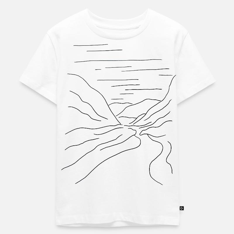 Vallée de montagne avec rivière - T-shirt Premium bio Enfant - blanc