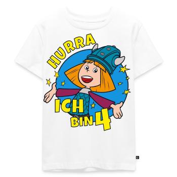 Wickie Und Die Starken Männer 4. Geburtstag - Kinder Premium Bio T-Shirt - Weiß - Vorne - Hailey (125cm)