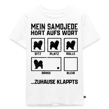 Samojede Hundetricks Schlittenhund Samojedenspitz - Kinder Premium Bio T-Shirt - Weiß - Vorne - Hailey (125cm)