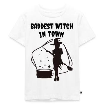 Dicton de la ville de sorcière la plus méchante / Effrayant effrayant - T-shirt Premium bio Enfant - blanc - Devant - Hailey (125cm)
