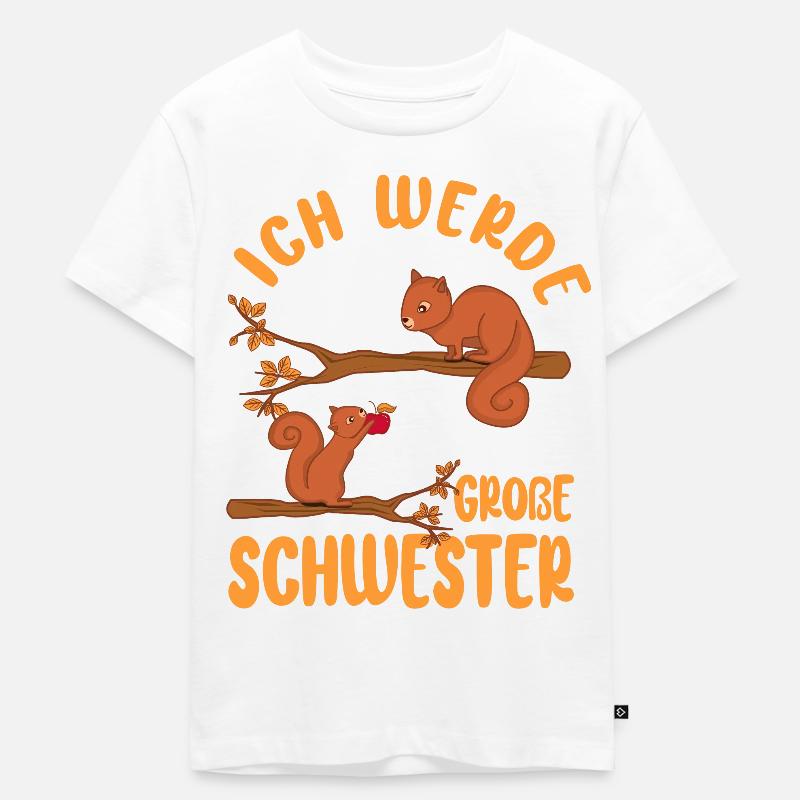 Ich werde eine große Schwester - Kinder Premium Bio T-Shirt - Weiß