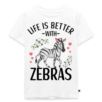Zebra Outfit für Zebra Liebhaber Frauen - Kinder Premium Bio T-Shirt - Weiß - Vorne - Hailey (125cm)