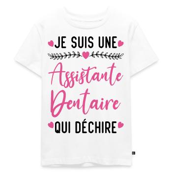 Je suis Assistante Dentaire qui Déchire - T-shirt Premium bio Enfant - blanc - Devant - Hailey (125cm)
