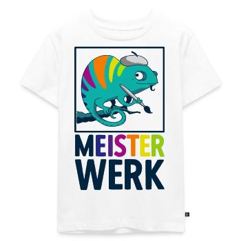 Painter Painting Masterpiece Artwork Chameleon - Kids Premium Organic T-Shirt - white - Front - Hailey (125cm)