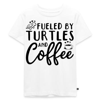 Powered by turtles and - Kids Premium Organic T-Shirt - white - Front - Hailey (125cm)