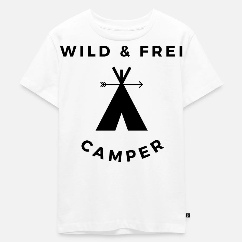 wild frei Tipi - Kinder Premium Bio T-Shirt - Weiß