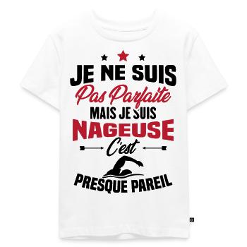 Je ne suis pas parfaite mais je suis nageuse - T-shirt Premium bio Enfant - blanc - Devant - Hailey (125cm)