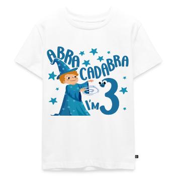 3 Years Old Gift 3yr 3rd Magician Birthday Boy - Kinder Premium Bio T-Shirt - Weiß - Vorne - Hailey (125cm)