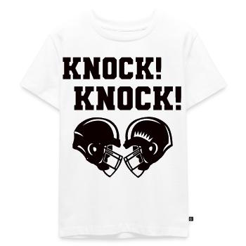 Knock Knock - American Football Design - Kids Premium Organic T-Shirt - white - Front - Hailey (125cm)