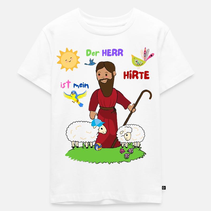 Der gute Hirte - Kinder Premium Bio T-Shirt - Weiß