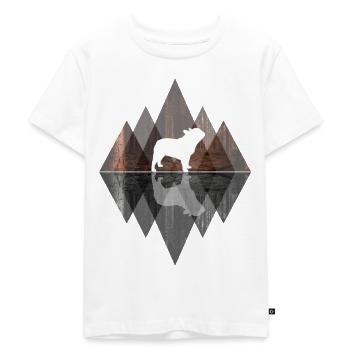 French Bulldog Abstrakt - Geometrie Hundeliebhaber - Kinder Premium Bio T-Shirt - Weiß - Vorne - Hailey (125cm)