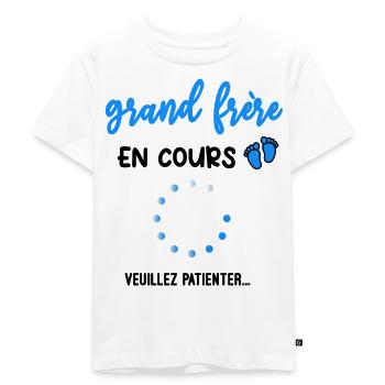 grand frère en cours Annonce grossesse - T-shirt Premium bio Enfant - blanc - Devant - Hailey (125cm)