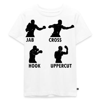 Boxing Jab Cross Hook Uppercut Boxing Martial Arts - Kids Premium Organic T-Shirt - white - Front - Hailey (125cm)
