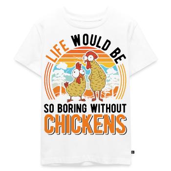 Poulets Élevage de poulets Éleveur de poulet - T-shirt Premium bio Enfant - blanc - Devant - Hailey (125cm)