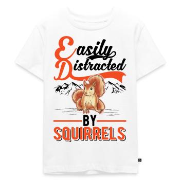 Facilement distrait par les écureuils Eichhörnchen - T-shirt Premium bio Enfant - blanc - Devant - Hailey (125cm)