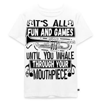 Trompettiste Trompette Instrument Cuivres Musique - T-shirt Premium bio Enfant - blanc - Devant - Hailey (125cm)