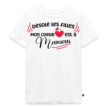 Désolé Les Filles… Idée Cadeau Pour Son Fils - T-shirt Premium bio Enfant - blanc - Devant - Hailey (125cm)