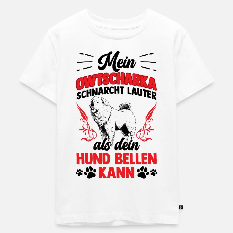 Owtscharka schnarcht lauter Kaukasischer Owtschark - Kinder Premium Bio T-Shirt - Weiß