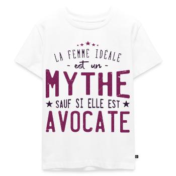Avocate femme. Cadeau métier loi mythe tribunal - T-shirt Premium bio Enfant - blanc - Devant - Hailey (125cm)