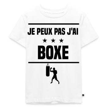 Je Peux Pas J'ai boxe boxeur humour - T-shirt Premium bio Enfant - blanc - Devant - Hailey (125cm)