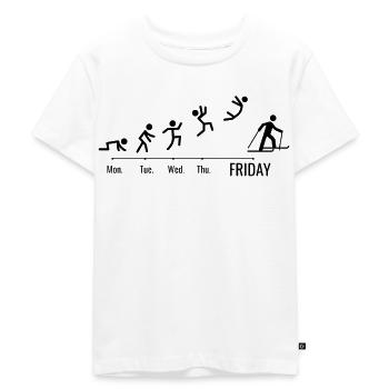 Skiing Skiing Skiing Weekend Skis - Kids Premium Organic T-Shirt - white - Front - Hailey (125cm)