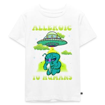 Aliens Allergic to Humans - Kinder Premium Bio T-Shirt - Weiß - Vorne - Hailey (125cm)