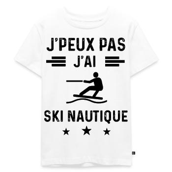 cadeau je peux pas j'ai ski nautique - T-shirt Premium bio Enfant - blanc - Devant - Hailey (125cm)