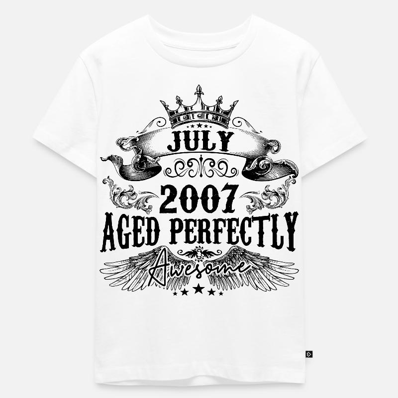 2007 | Juli Aged Perfectly 2007 Geburtstagsgeschenk - Kinder Premium Bio T-Shirt - Weiß