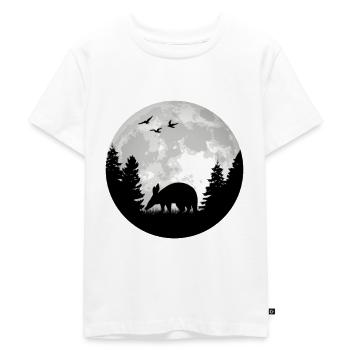Erdferkel Mond - Kinder Premium Bio T-Shirt - Weiß - Vorne - Hailey (125cm)