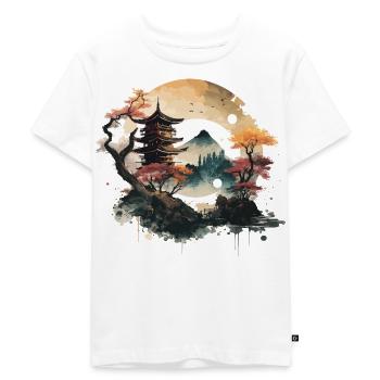 Traditionelle japanische Holzschnittkunst - Kinder Premium Bio T-Shirt - Weiß - Vorne - Hailey (125cm)