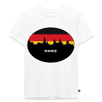Mainz Germany Flag Skyline Silhouette Travel - Kids Premium Organic T-Shirt - white - Front - Hailey (125cm)