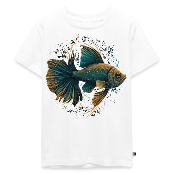 Fish Illustration - Kids Premium Organic T-Shirt - white - Front - Hailey (125cm)