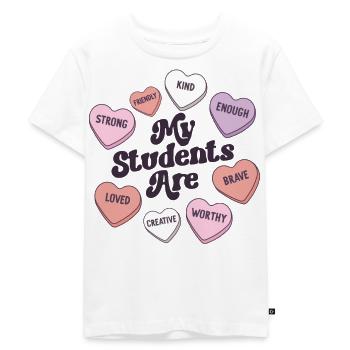 Lehrer Valentinstag Positive Affirmationen - Kinder Premium Bio T-Shirt - Weiß - Vorne - Hailey (125cm)