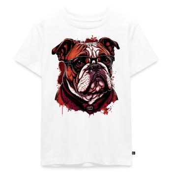 Red Eye Bulldog - Kids Premium Organic T-Shirt - white - Front - Hailey (125cm)