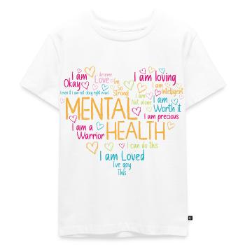 Sensibilisation à la santé mentale Santé mentale Cœur - T-shirt Premium bio Enfant - blanc - Devant - Hailey (125cm)