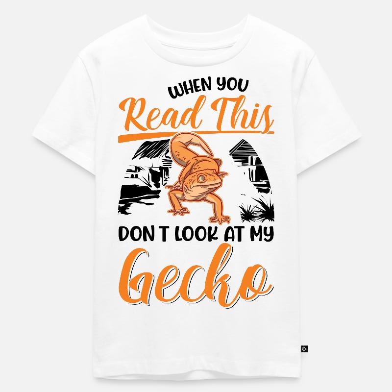 Gecko Geschenk Leopardgecko - Kinder Premium Bio T-Shirt - Weiß